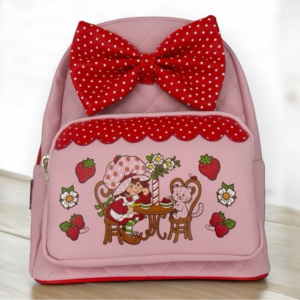 Strawberry Shortcake Bow Pink Mini Backpack